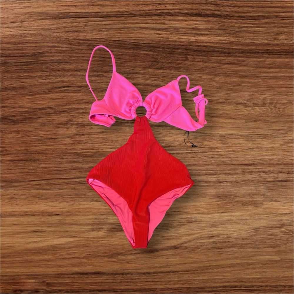 Beach Riot Women's One Piece in Pink and Red